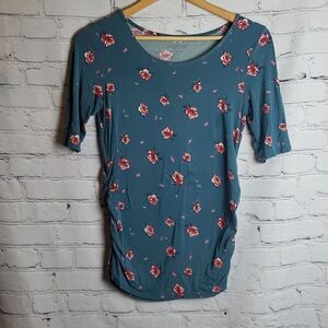 Aglow Floral Blue Top